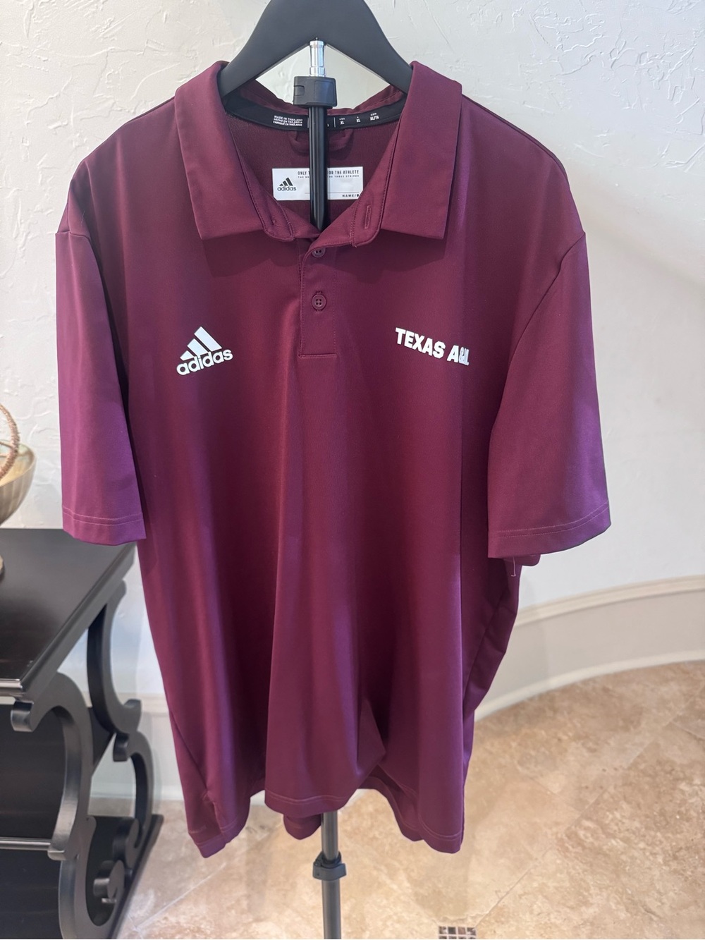 adidas Maroon Texas A&M Performance Polo